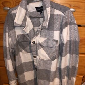 Love Tree Gray and Cream Checkered Jacket